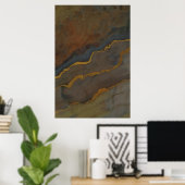 Abstracte aardetoon Geode Marmer Poster (Thuiskantoor)