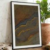 Abstracte aardetoon Geode Marmer Poster