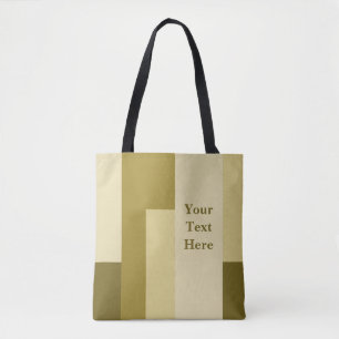 Abstracte aardetoon rechthoekpatronen tote bag