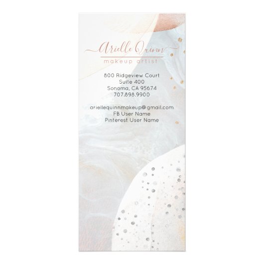 Abstracte aardeWaterverf Makeup Artist Reclamekaart (Achterkant)