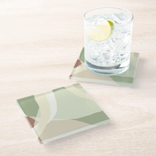 Abstracte aardheid glazen onderzetter (Schuin)