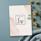 Abstracte Aardige Roze Groene Blush Waterverf Logo Visitekaartje