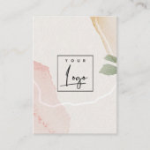 Abstracte Aardige Roze Groene Blush Waterverf Logo Visitekaartje (Voorkant)