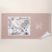 Abstracte aardse Boho minimalistische stijl Strandlaken (Voorkant)