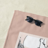 Abstracte aardse Boho minimalistische stijl Strandlaken (In situ)