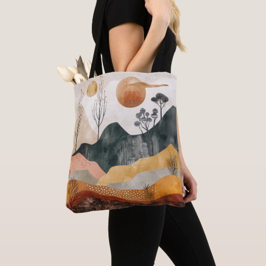 Abstracte aardse Canvas tas (Dichtbij)