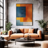 Abstracte aardse geometrie canvas afdruk