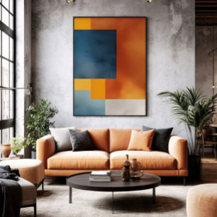 Abstracte aardse geometrie canvas afdruk