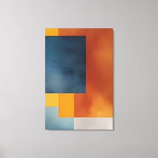 Abstracte aardse geometrie canvas afdruk (Voorkant)