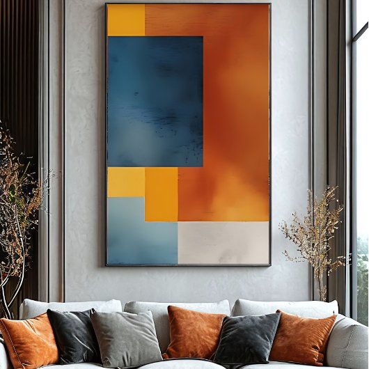 Abstracte aardse geometrie poster