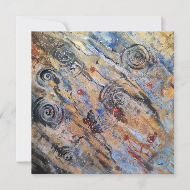 Abstracte aardse gouden en zilveren vlinder (Voorkant)