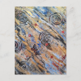 Abstracte aardse gouden en zilveren vlinder briefkaart