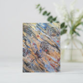 Abstracte aardse gouden en zilveren vlinder briefkaart (Staand voorkant)