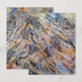 Abstracte aardse gouden en zilveren vlinder briefkaart (Voorkant / Achterkant)