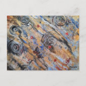 Abstracte aardse gouden en zilveren vlinder briefkaart (Achterkant)