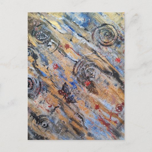 Abstracte aardse gouden en zilveren vlinder briefkaart (Voorkant)