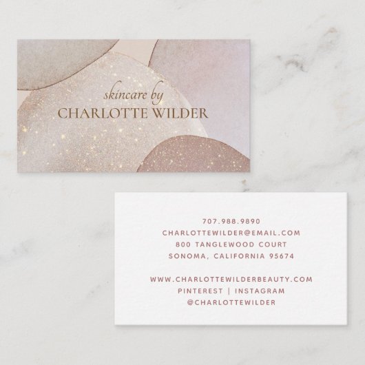 Abstracte aardse Waterverf huidverzorging Visitekaartje (Voorkant / Achterkant)