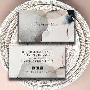 Abstracte aardse Waterverf Shapes Professional Visitekaartje