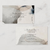 Abstracte aardse Waterverf vormt Life Coach Visitekaartje (Voorkant / Achterkant)