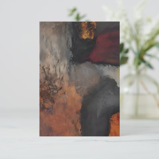 Abstracte aardtonen kaart (Staand voorkant)