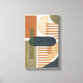Abstracte aardtoon geometrische vormen canvas afdruk (Voorkant)