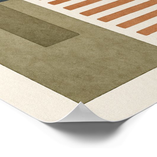 Abstracte aardtoon geometrische vormen poster (Hoek)