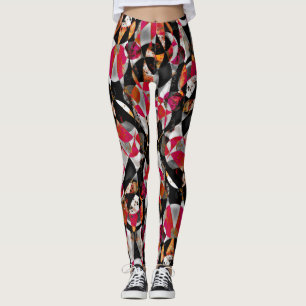 Abstracte Aattern (rood en zwart) Leggings