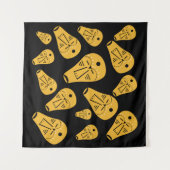 Abstracte Aboriginal stam-gezichtstatoeagekunst Wandkleed (Voorkant (horizontaal))