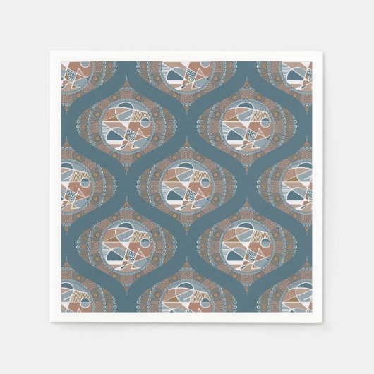 Abstracte Accent Dot Mandala Retro Ogee Decoupage Servet (Voorkant)