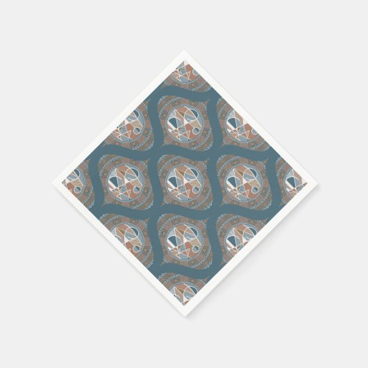 Abstracte Accent Dot Mandala Retro Ogee Decoupage Servet (Hoek)