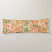 Abstracte acerbladeren op krasachtige koraalachter lichaamskussen (Achterkant)