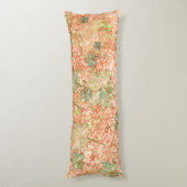 Abstracte acerbladeren op krasachtige koraalachter lichaamskussen (Achterkant (Verticaal))