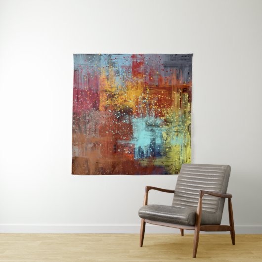 Abstracte achtergrond. 2d illustratie. Digitale ac Wandkleed (In situ)