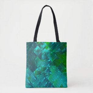 abstracte achtergrond: blauwe en groene mozaïekach tote bag