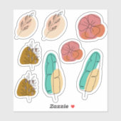 Abstracte achtergrond bloemenset sticker (Vel)