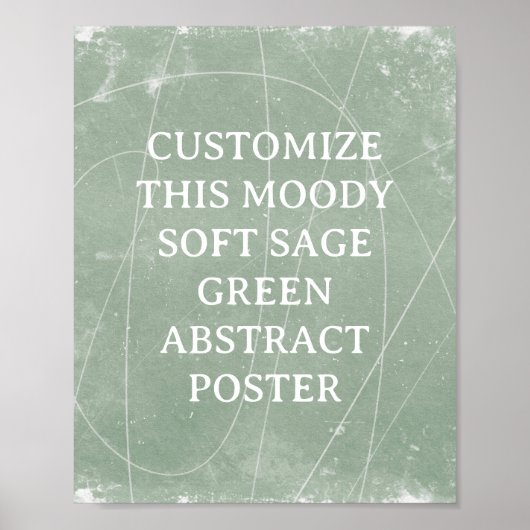 Abstracte Achtergrond Custom Poster Soft Sage Gree (Voorkant)