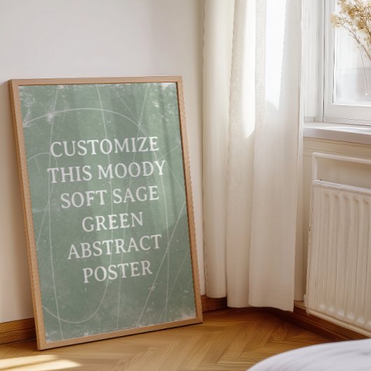 Abstracte Achtergrond Custom Poster Soft Sage Gree