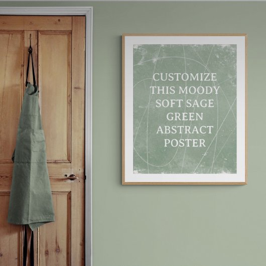 Abstracte Achtergrond Custom Poster Soft Sage Gree