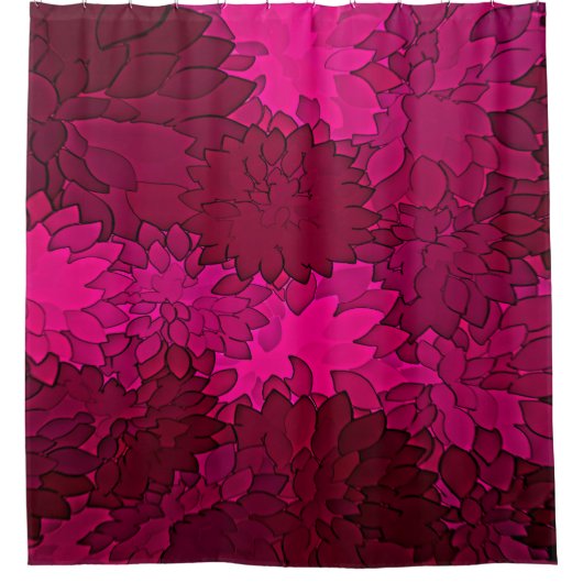 Abstracte achtergrond Donkere Paarse Floral Douchegordijn (Voorkant)