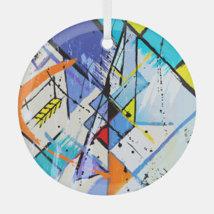 Abstracte achtergrond, geometrische lijnen, spatte glas ornament