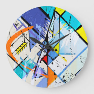 Abstracte achtergrond, geometrische lijnen, spatte grote klok