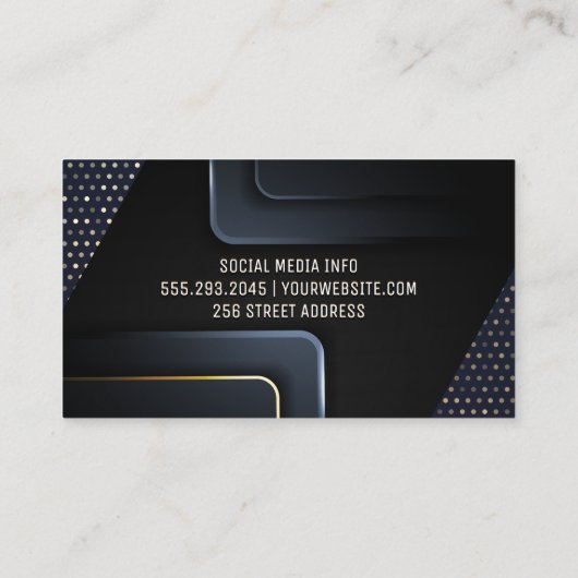 Abstracte achtergrond | Gouden stippenpatroon Visitekaartje (Achterkant)