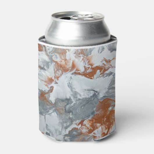 Abstracte achtergrond grijs koperacrylverf blikjeskoeler (Blikje Voorkant)