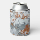 Abstracte achtergrond grijs koperacrylverf blikjeskoeler (Blikje Achterkant)