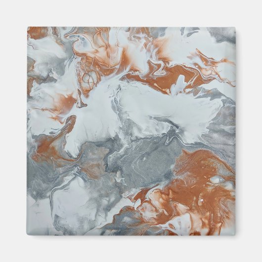 Abstracte achtergrond grijs koperacrylverf magneet (Voorkant)