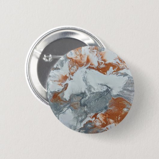 Abstracte achtergrond grijs koperacrylverf ronde button 5,7 cm (Voorkant /achterkant)