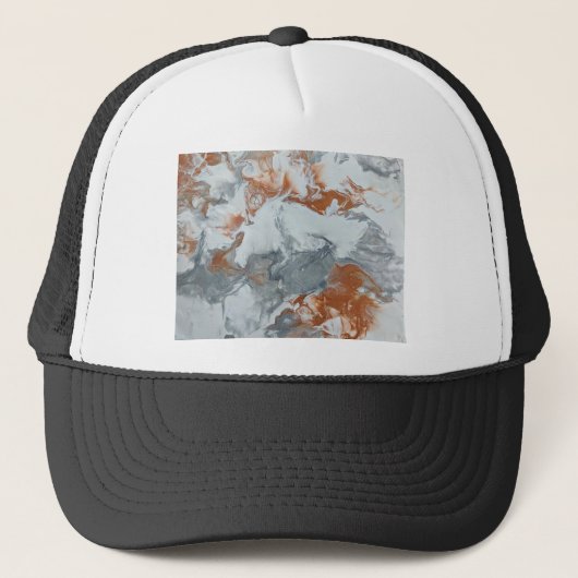 Abstracte achtergrond grijs koperacrylverf trucker pet (Voorkant)