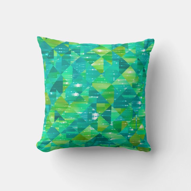 Abstracte achtergrond: groen mozaïek kussen (Voorkant)