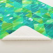 Abstracte achtergrond: groen mozaïek sherpa deken (3/4)