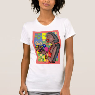 Abstracte achtergrond Jazz Singer T-shirt